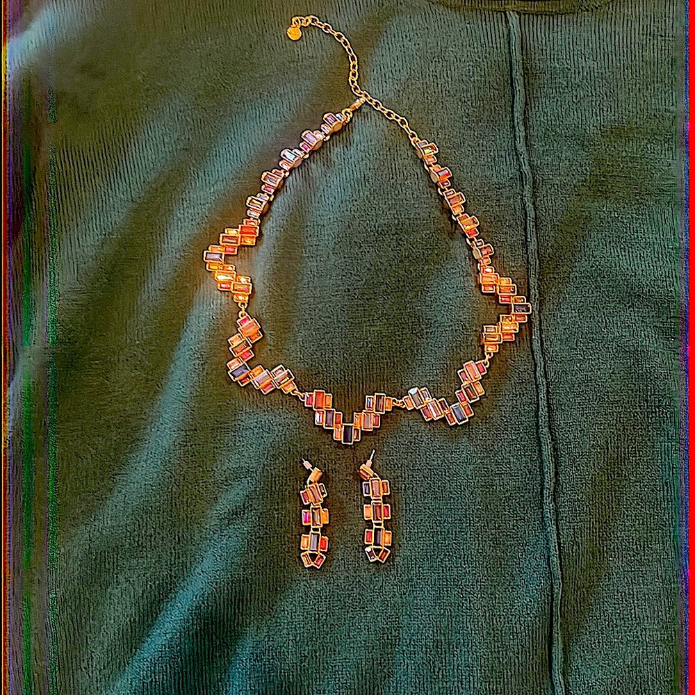 Matching Stella & Dot statement choker necklace and post earrings.